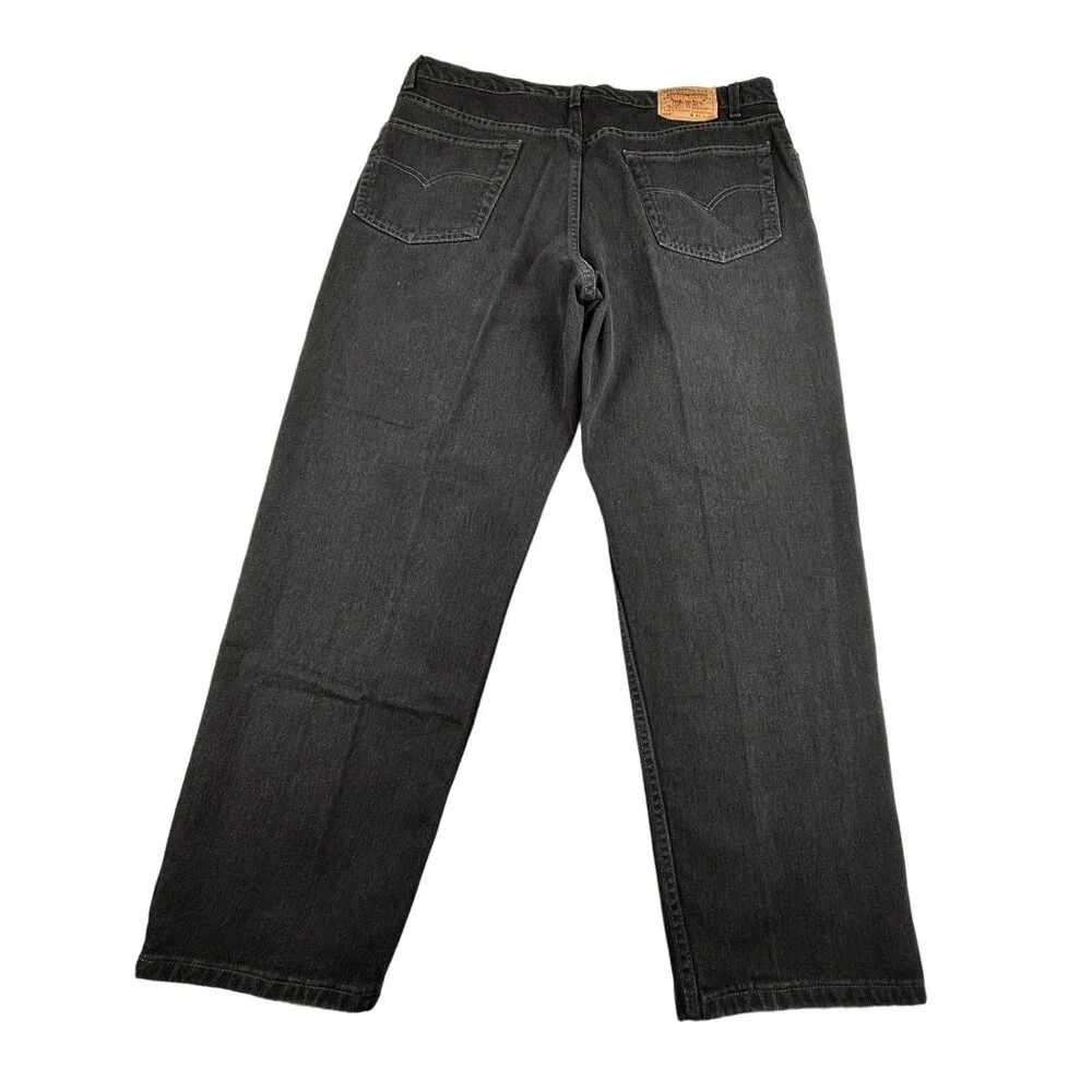 Levi's 550 Relaxed Fit Jeans Men's W42 L30 Black Denim 100% Cotton VTG